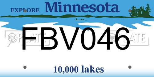 FBV046 Minnesota License Plate
