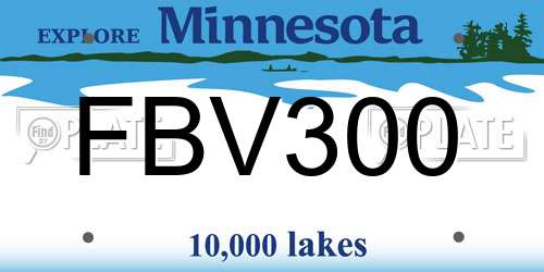 FBV300 Minnesota License Plate