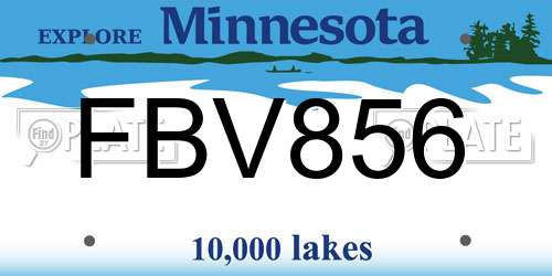 FBV856 Minnesota License Plate