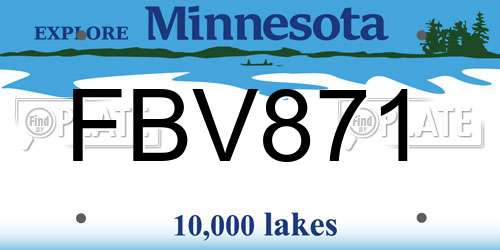 FBV871 Minnesota License Plate