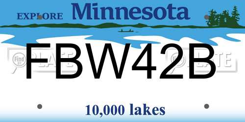 FBW42B Minnesota License Plate