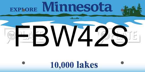 FBW42S Minnesota License Plate