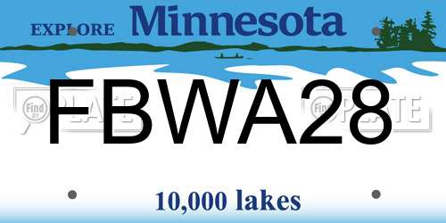 FBWA28 Minnesota License Plate