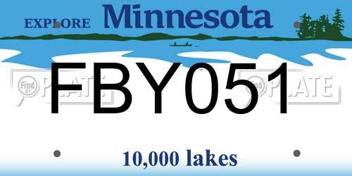 FBY051 Minnesota License Plate