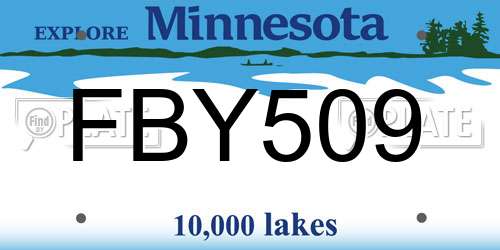 FBY509 Minnesota License Plate