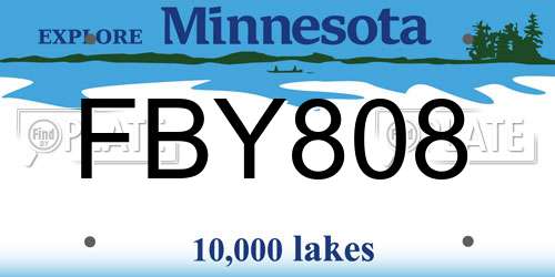 FBY808 Minnesota License Plate
