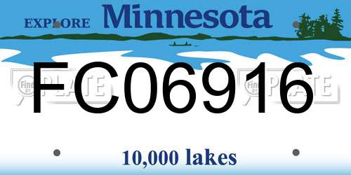 FC06916 Minnesota License Plate