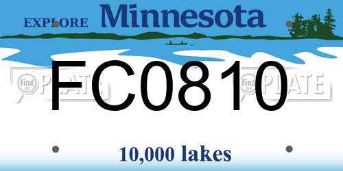 FC0810 Minnesota License Plate