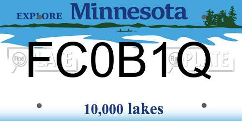 FC0B1Q Minnesota License Plate