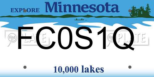 FC0S1Q Minnesota License Plate