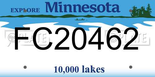 FC20462 Minnesota License Plate