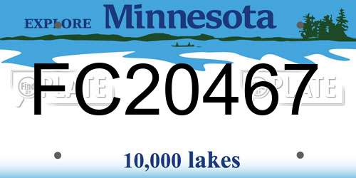 FC20467 Minnesota License Plate