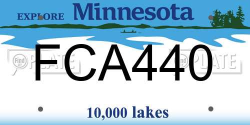 FCA440 Minnesota License Plate
