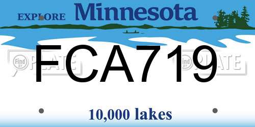 FCA719 Minnesota License Plate
