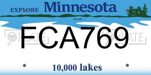 FCA769 Minnesota License Plate