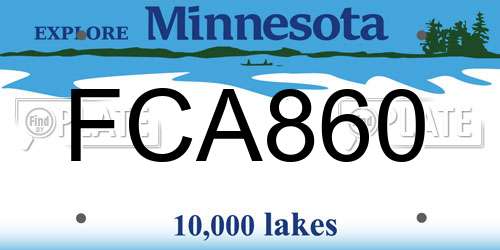 FCA860 Minnesota License Plate