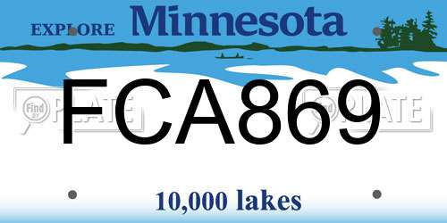 FCA869 Minnesota License Plate