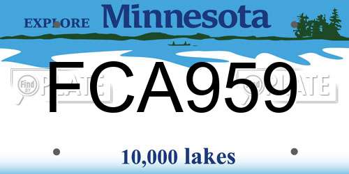 FCA959 Minnesota License Plate