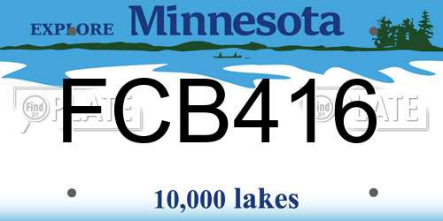 FCB416 Minnesota License Plate
