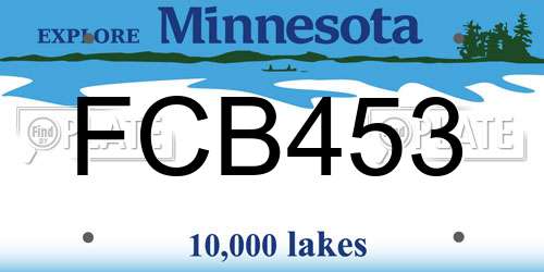 FCB453 Minnesota License Plate