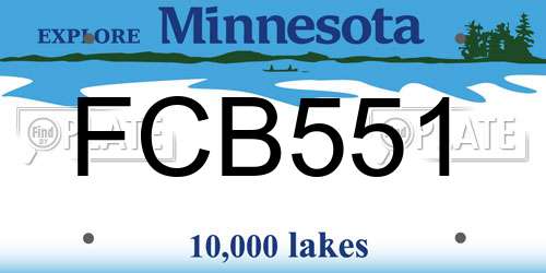 FCB551 Minnesota License Plate