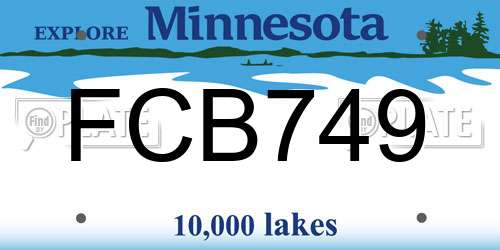 FCB749 Minnesota License Plate