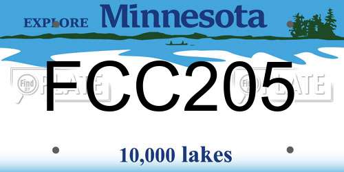 FCC205 Minnesota License Plate