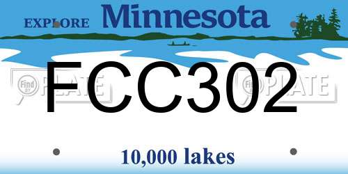 FCC302 Minnesota License Plate