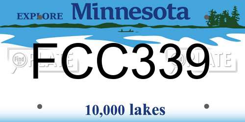 FCC339 Minnesota License Plate