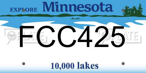 FCC425 Minnesota License Plate