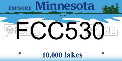 FCC530 Minnesota License Plate
