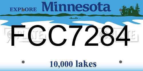 FCC7284 Minnesota License Plate