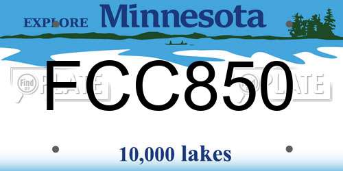 FCC850 Minnesota License Plate