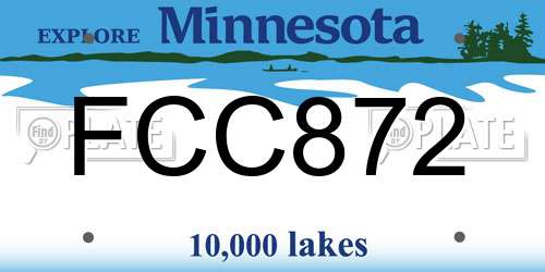 FCC872 Minnesota License Plate
