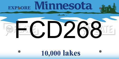 FCD268 Minnesota License Plate