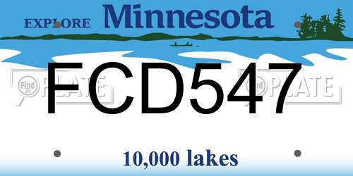 FCD547 Minnesota License Plate