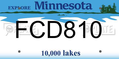 FCD810 Minnesota License Plate