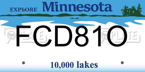 FCD81O Minnesota License Plate