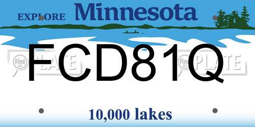 FCD81Q Minnesota License Plate