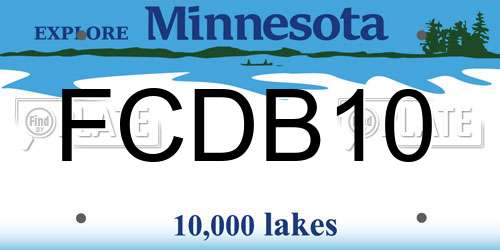 FCDB10 Minnesota License Plate