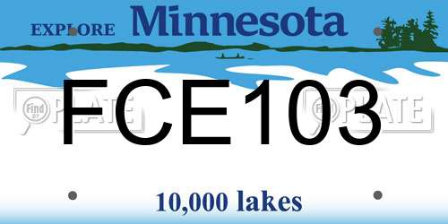 FCE103 Minnesota License Plate