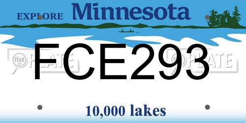 FCE293 Minnesota License Plate