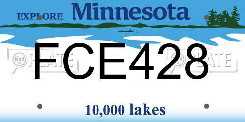 FCE428 Minnesota License Plate