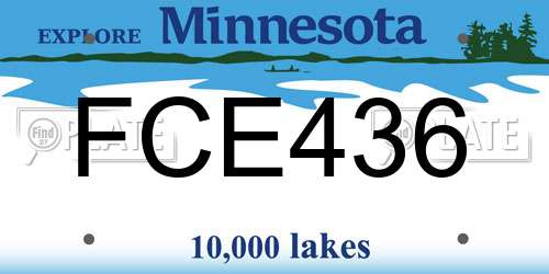 FCE436 Minnesota License Plate