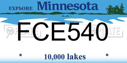 FCE540 Minnesota License Plate
