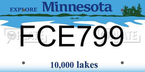 FCE799 Minnesota License Plate