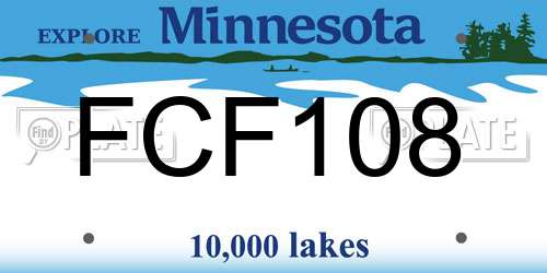 FCF108 Minnesota License Plate