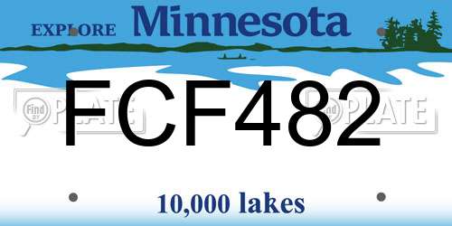 FCF482 Minnesota License Plate