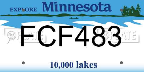 FCF483 Minnesota License Plate
