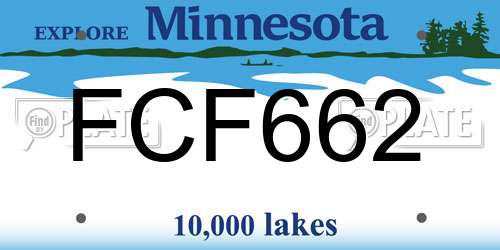FCF662 Minnesota License Plate
